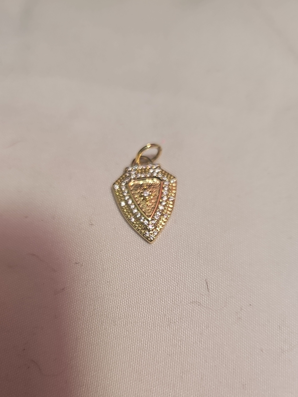 14k GOLD FILLED Pave Shield Charm Pendant - Women's Jewelry